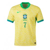 Brazil Vinicius Junior #7 Replica Home Shirt Copa America 2024 Short Sleeve
